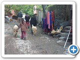 Trekking through the streets of Imlal mountainside village....
