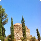 This cyprus tree lined path led to an ancient hermitage...overlooking 
Sant Jeroni de la Murtra.