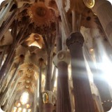 "The purpose of the building is to shelter us from sunshine and rain; it imitates the tree, as this shelters us from sunshine and rain. The imitation touches the elements; as columns were trees first, then we see capitols decorated with leaves.  This is yet more justification for the structure of the Sagrada Familia."
- Antoni Gaudi