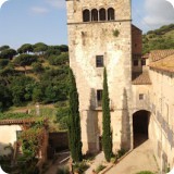 To defend against pirates and invaders in the early 1500's, the Monks built a tower of defense with walls over two meters thick.  It was originally accessed by ladder, which was pulled up to secure the fortified annex.