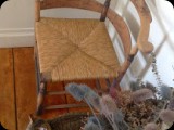 Natural Rush Seat Woven for a Circa 1800's 
Early American Antique Corner Chair