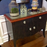 25  Set of Faux Bois, Tortoise Shell, and Silver Leaf Custom Painted Cabinets for a Foyer