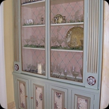 5 Hand Painted Built-In Detail; Crackle, Tortoise Shell, Glazed, Stencil Latticework, and Swarovski Crystal Accents