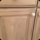 87  Bathroom Vanity; Antique Rubbed Back Finish