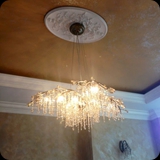 77  Dining Room; Highlight Pearlescent Frottage Ceiling w/ Champagne Lusterstone Hand-troweled Walls