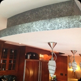 111  Metallic Foil Kitchen Soffit Detail; Pewter Bark