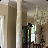 Faux Marble Dining Room Columns.