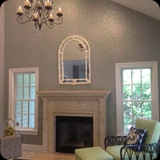 197  Family Room; Lusterstone Wall Finish w/ Contempo Trellis Ornamental Feature Wall Accent