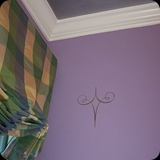 25 Powder Room; Silver Leaf Ornament and Ceiling