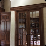 24  French Doors and Baseboard Molding Previously Painted White; Faux Woodgrained to Coordinate w/ New Cherry Molding and Panelling Accents