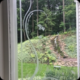 Foyer Stairwell Custom Ornamental Etched Glass Window