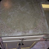 3  Skimstone Decorative Concrete Countertop in Winter Olive with Mocha Ornament