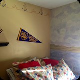 20  Cape Cod Mural Feature Wall for Boys Bedroom. Hand-painted Ornamental Border Accent
